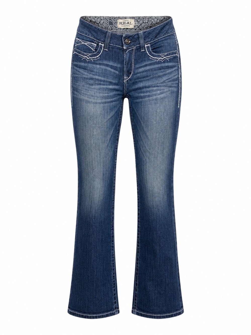 Ariat Real Denim Women's Mid Rise Boot Cut Jeans in Marine